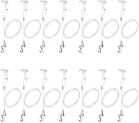 Sturdy Picture Rail Hanging System Kit - 66 lb Max Load, 3ft Invisible Clear Wire Loops, Adjustable Hooks, 14 Pack for Damage-Free Displays