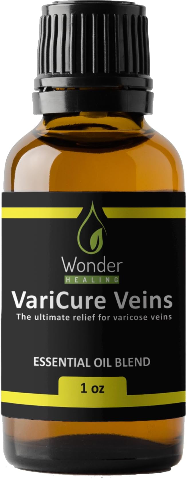 Varicure Veins- 100% Natural Essential Oil Blend for Varicose Veins & Spider Vein Relief, Including Cypress,Geranium,Lavender, by WONDER HEALING (30 ml-1 oz)