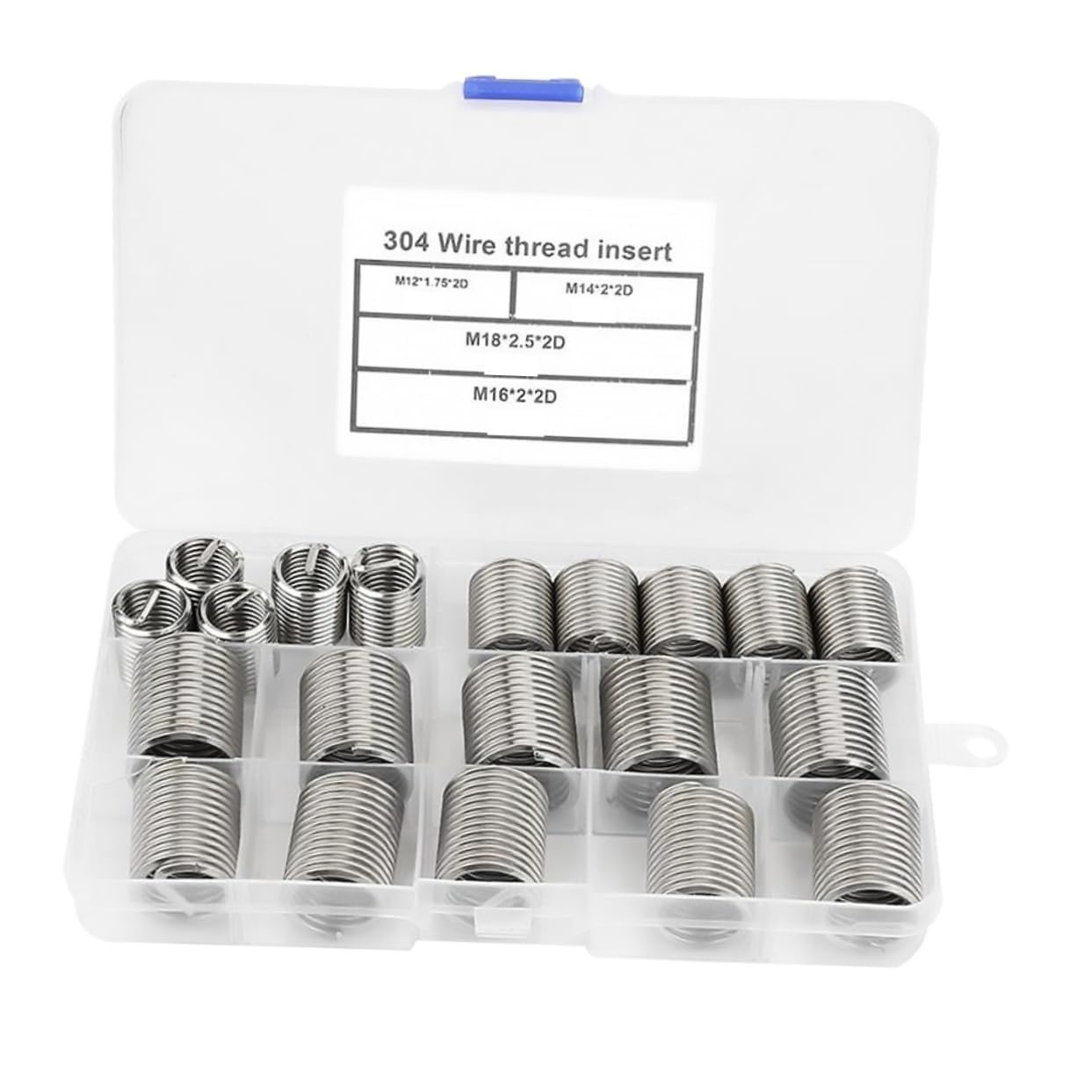 SOLUSTRE 20Pcs Stainless Steel Screw Thread Repair Kit Metric Covers for Easy to Install Durable Storage Box Included