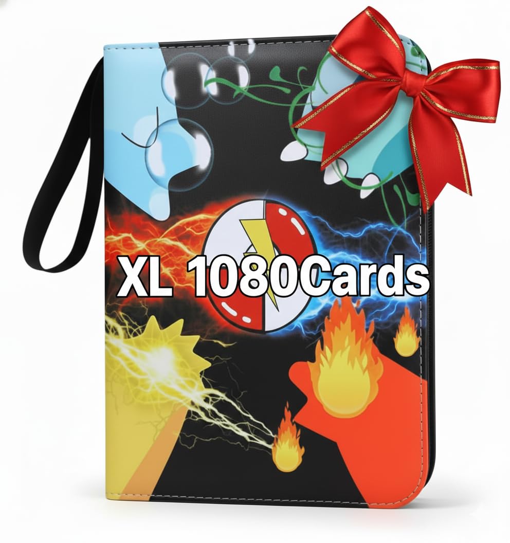 HYSINSE Album per cromos carte da collezione per giochi di carte collezionabilidi 1080 buste da gioco,per TCG,regalo per ragazzi e ragazze,album toploader per pokemon tcg
