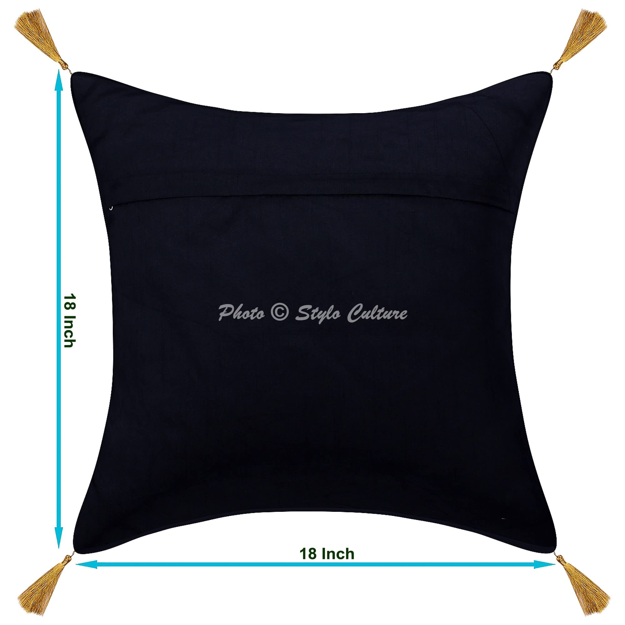 Stylo Culture Décoratif Ethnique Housse De Coussin De Luxe Pour Chambre 40x40 Cm Brocart De Soie