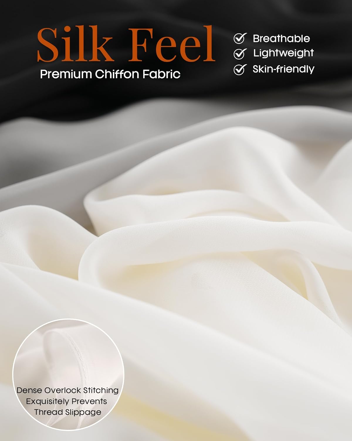 FURTALK Chiffon Shawl Wraps for Women Evening Dresses Soft Scarf Formal Wedding Bridal Scarves - Image 3