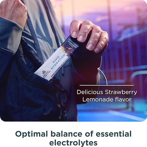 Miniatura 5 de Ancient Nutrition Polvo de hidratación rápida, limonada de fresa, electrolitos de sales marinas naturales y algas marinas rojas, apoya la