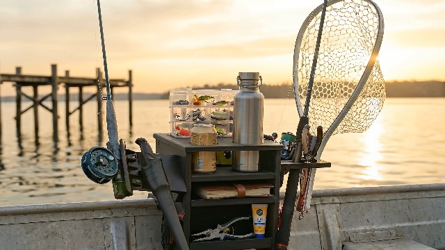 Jon Boat Rod Holder and Storage Organizer - John Boat Accessories for Fishing