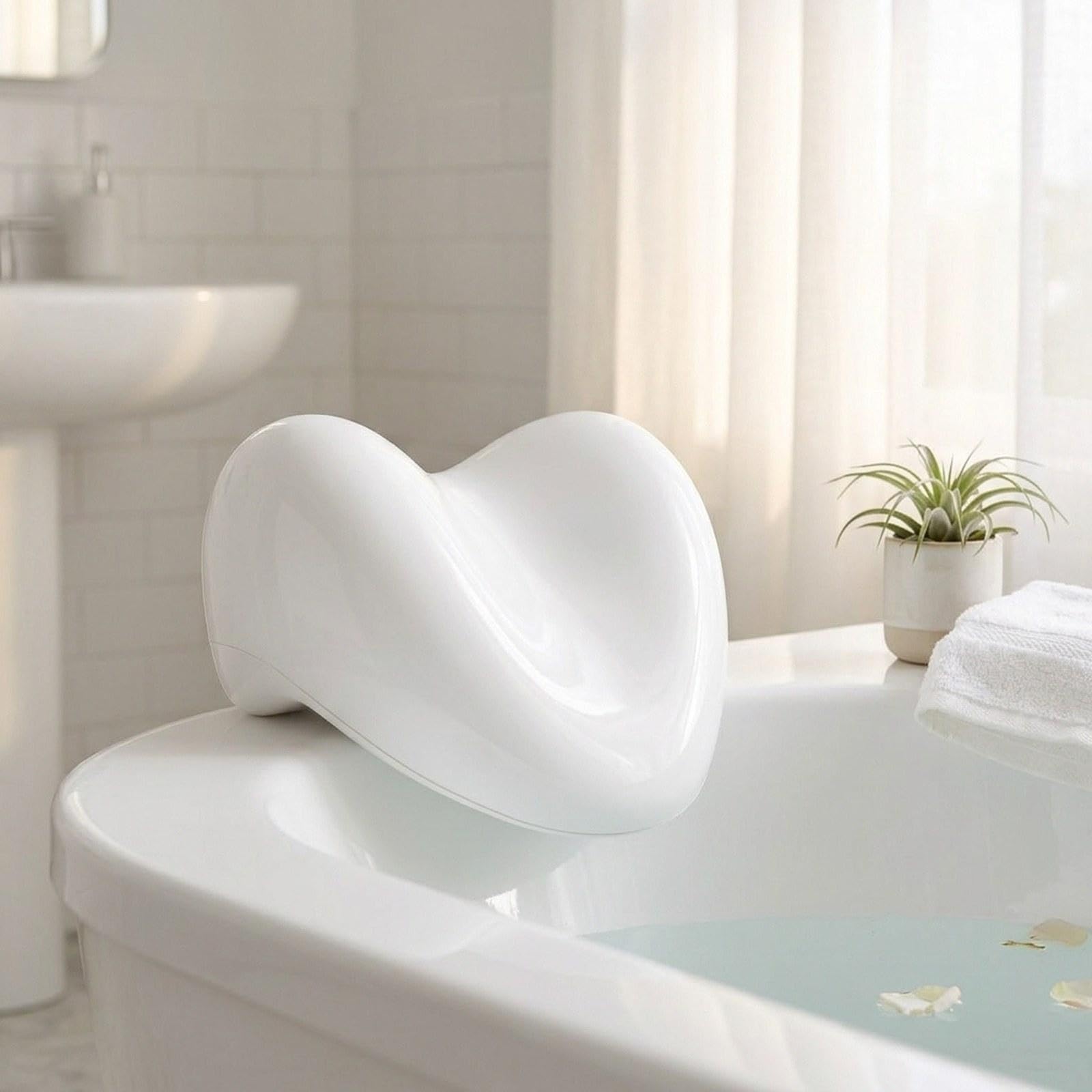 Cuscino da Bagno Cuscino Vasca Poggiatesta Supporto Collo Accessorio Bagno in Pu Impermeabile Morbido con Ventose Stabili Adatto per Relax in Vasca