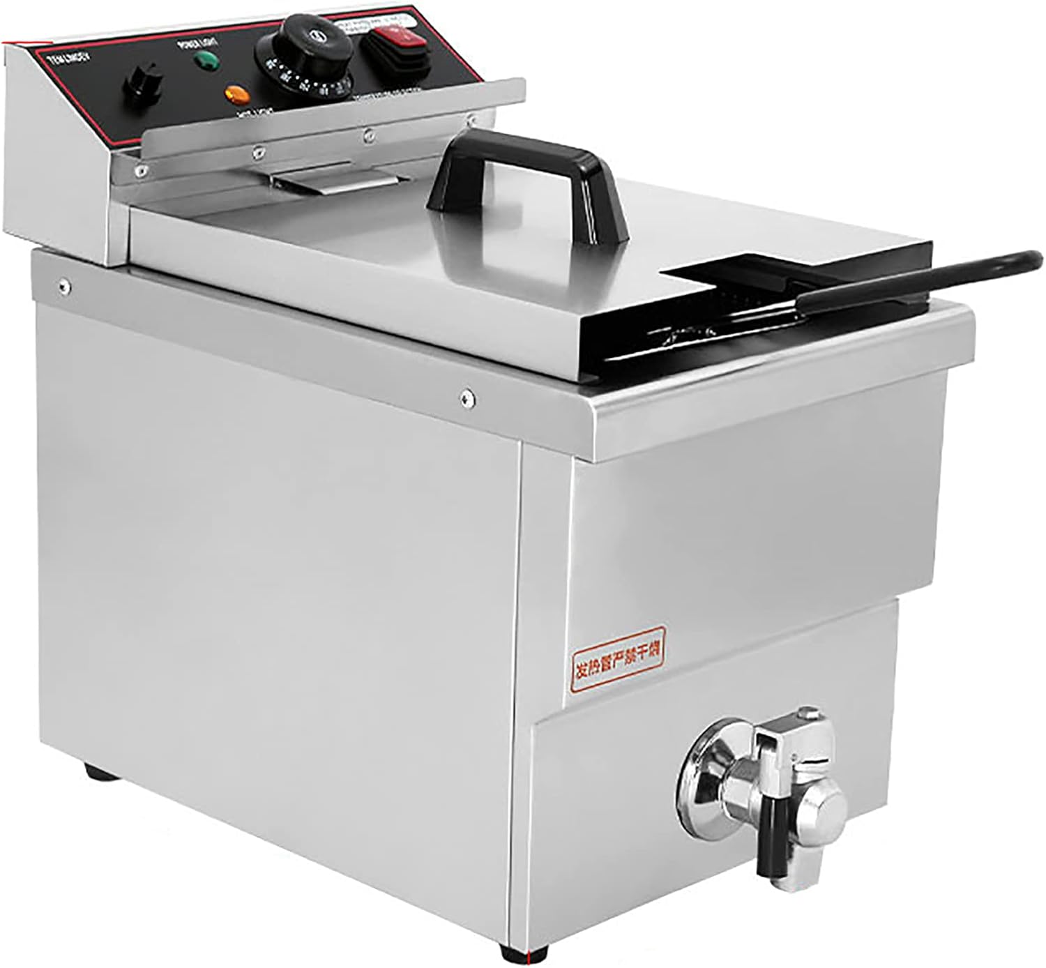 Commercial Deep Fryer 10L 12L Fryer with Grease Temperature Control Fryer Removable Oil Container Stainless Steel Basket with Grease/Oil Fryer for Home Restaurant Kitchen,Double Cylinder