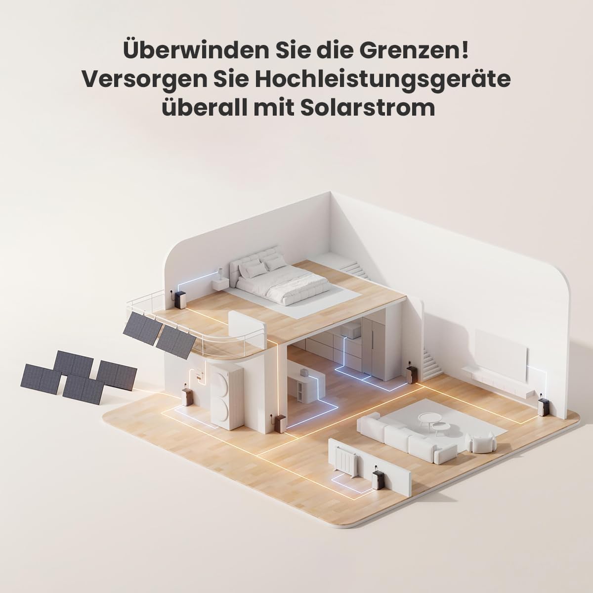 Powerness® All in One 1820W Balkonkraftwerk mit Speicher 1920Wh, ECOFLOW STREAM Ultra mit 4 MPPT, Zubehör Komplettset, 4× 455W Full Black Bifaziale Solarmodule, Plug & Play (0% MwSt)