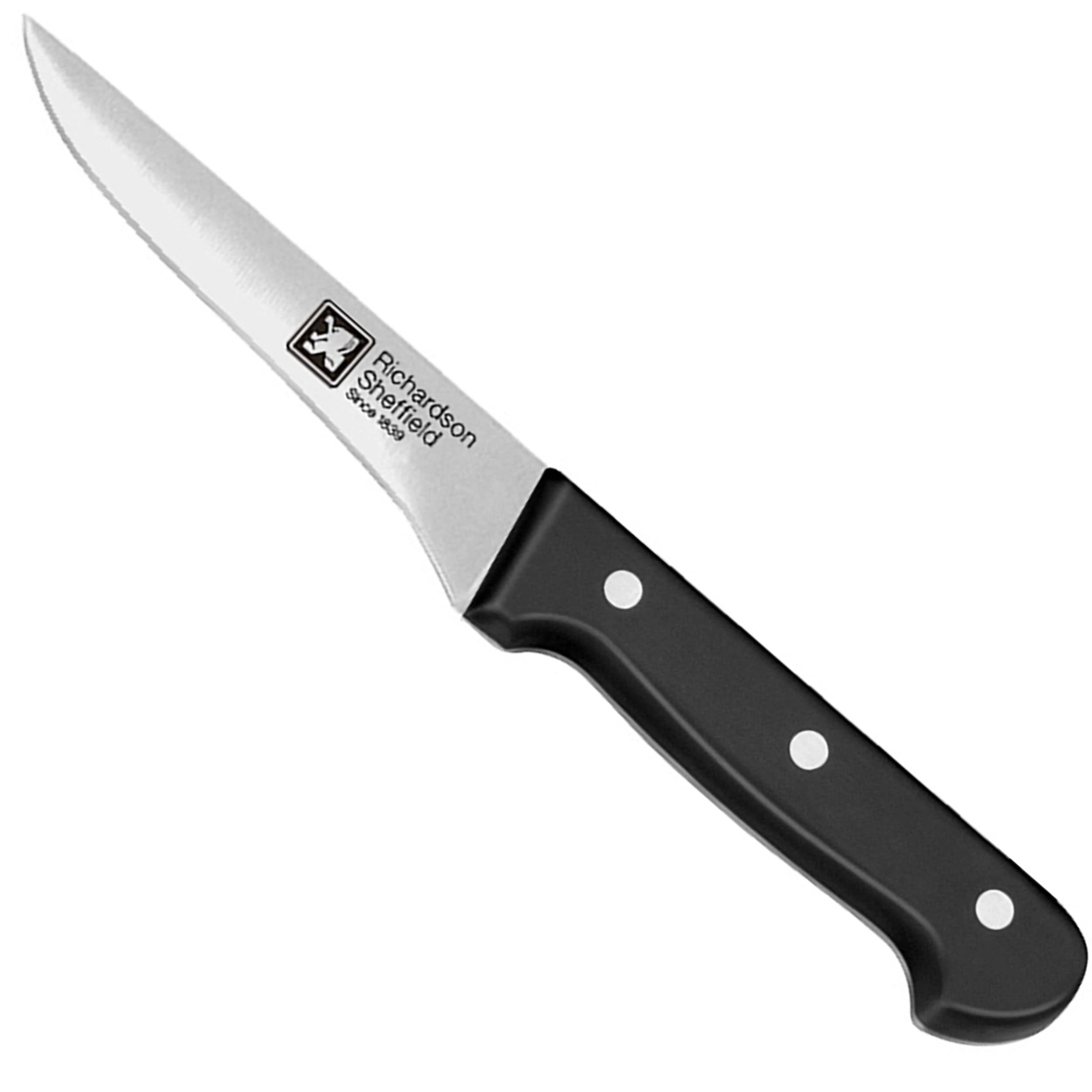 Universal Professional Stainless Steel Boning Knife - Silver & Black Kitchen Knife (5 In)