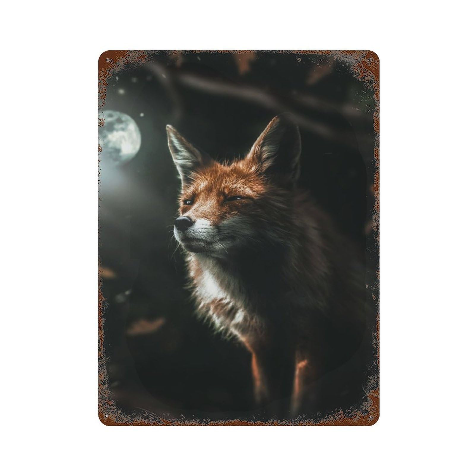 Shady Fox Retro Metal Sign 15.7"x11.8", Vintage Wall Decor for Garage, Pub Or Kitchen