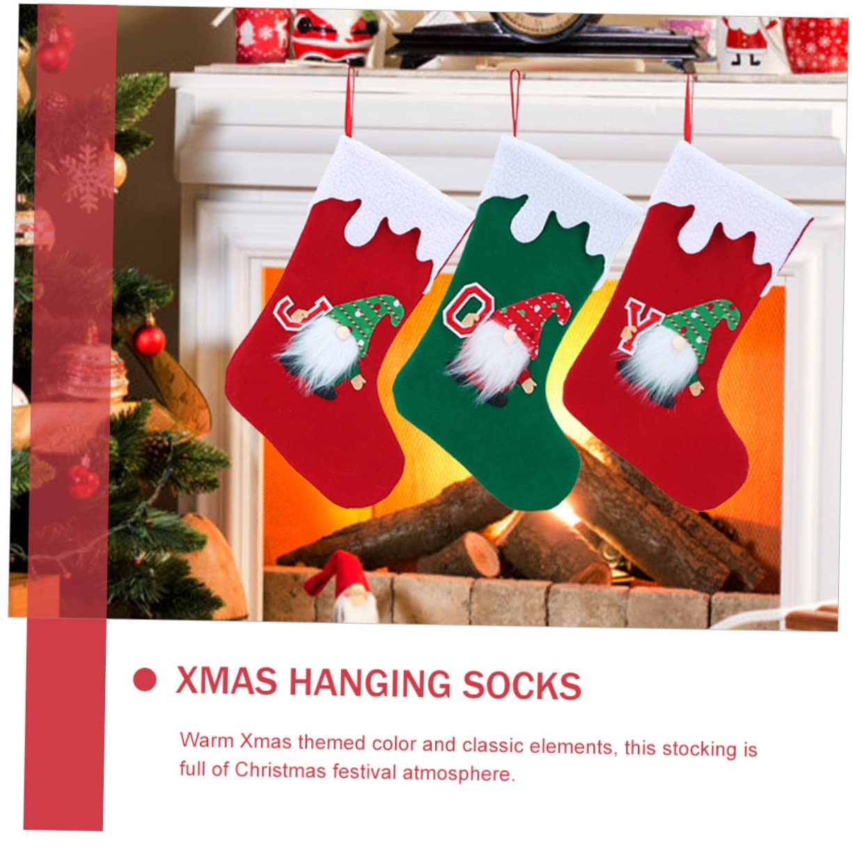 MAGICLULU 5 Sätze Gesichtsloser Weihnachtsstrumpf Weihnachtsvorrat Weihnachten Ornamente Weihnachtsfilzstrümpfe Urlaub Weihnachtsbaum-anhänger Weihnachtsstrumpf Dekore Vlies 3 Stück * 5