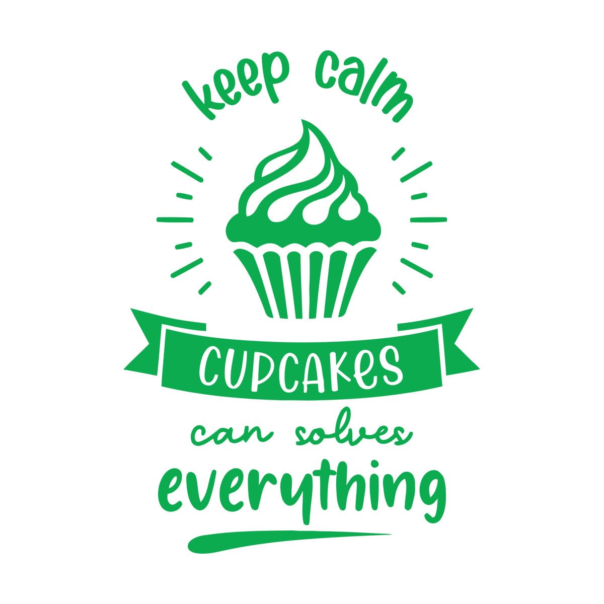 Vinyl Wall Decals Cupcakes Cake Baking Designs Quotes Bake Emblems 36x51.2cm Self Adhesive Small Green — image 1