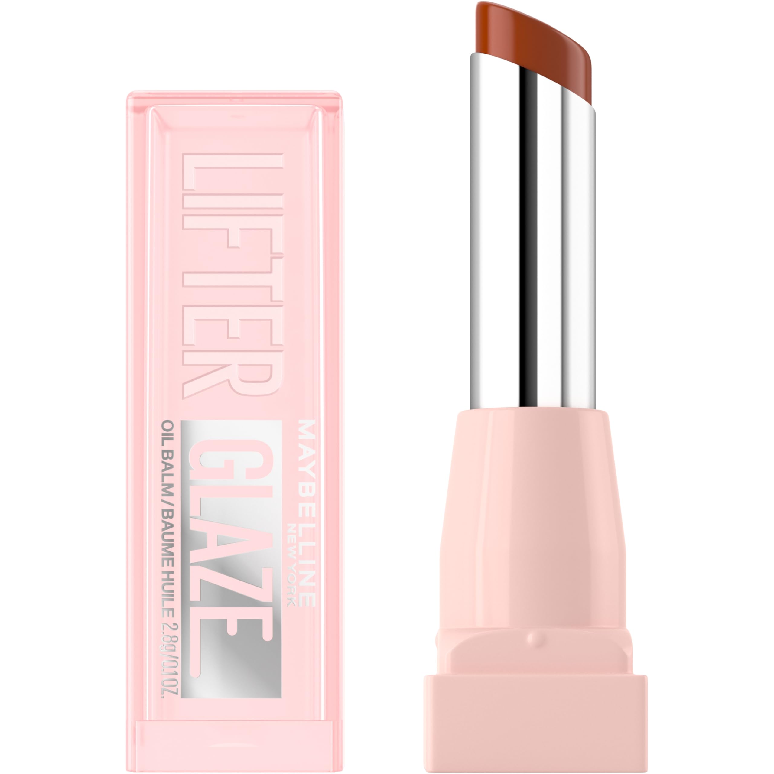 MAYBELLINE Lifter Glaze Oil Balm with Hyaluronic Acid and Hydrating Oil Blend, Lip Balm with 24HRs of Smooth, Moisturizing Shine, Latte Crush (Sheer