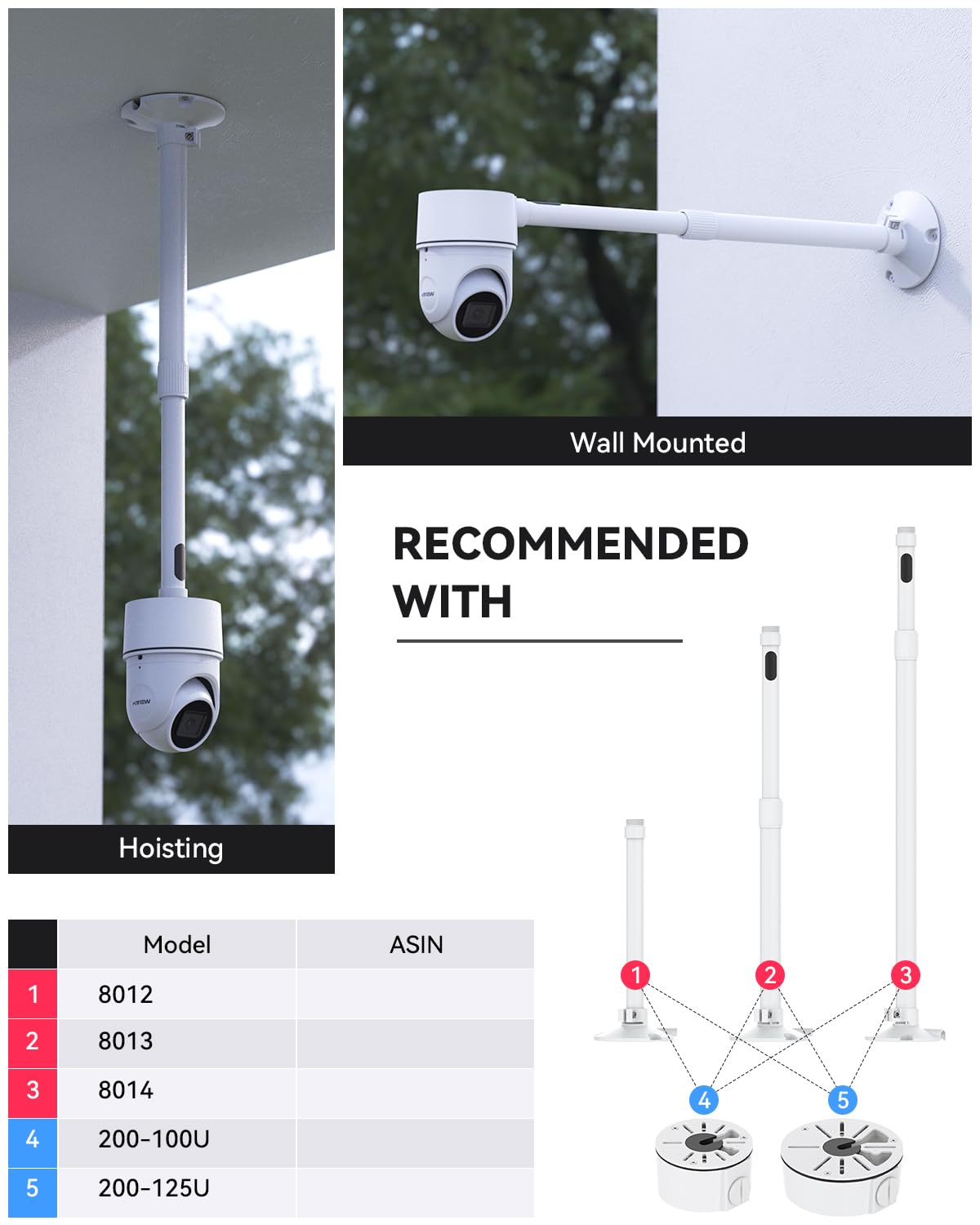 Lot de 4 boîtes de jonction universelles étanches en métal, boîtier électrique en métal, couvercle de caméra extérieure, boîte de jonction de base pour caméras de vidéosurveillance, support de