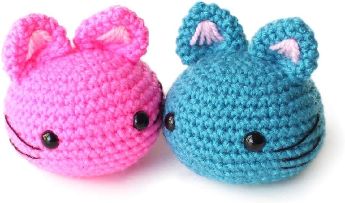 Handmade Crochet Amigurumi Kitty Cat Stress Ball by Geekirumi! | Squeeze Toy Figurine for Anxiety Relief, Fidget Therapy, Office Desk Decor, and Calming Gifts, Emotional Support Plushie