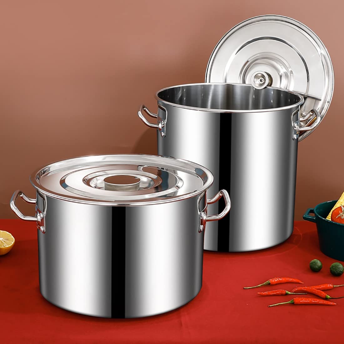 Marmite à soupe professionnelle en acier inoxydable de qualité commerciale de 12 L - Grande capacité - Finition miroir - Compatible avec tous les types de cuisinières - Idéale pour les restaurants et