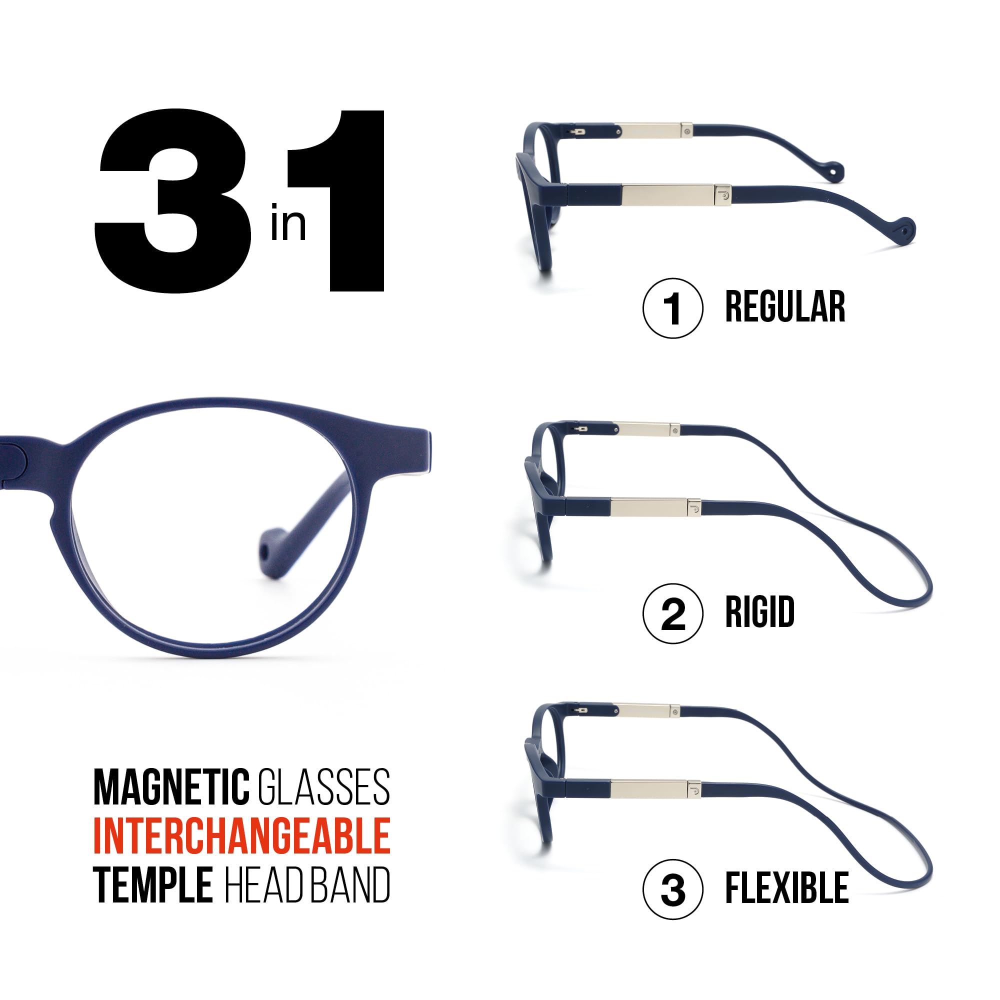 DIDINSKY Krik Occhiali da Lettura Magnetici, Anti Luce Blu | Chiusura magnetica frontale · Per leggere da vicino · Anti luce blu · Ingrandimento +1.0 a +3.0 · Custodia inclusa
