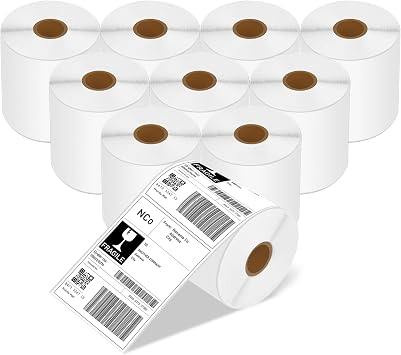 10 Roll Compatible for Brother RD-S01U2 Labels 4 x 140ft Continuous Standard Thermal Shipping Address Labels for Zebra and Brother ptouch TD-4000 TD-4100N TD-2130N RJ-3050 Label Printer