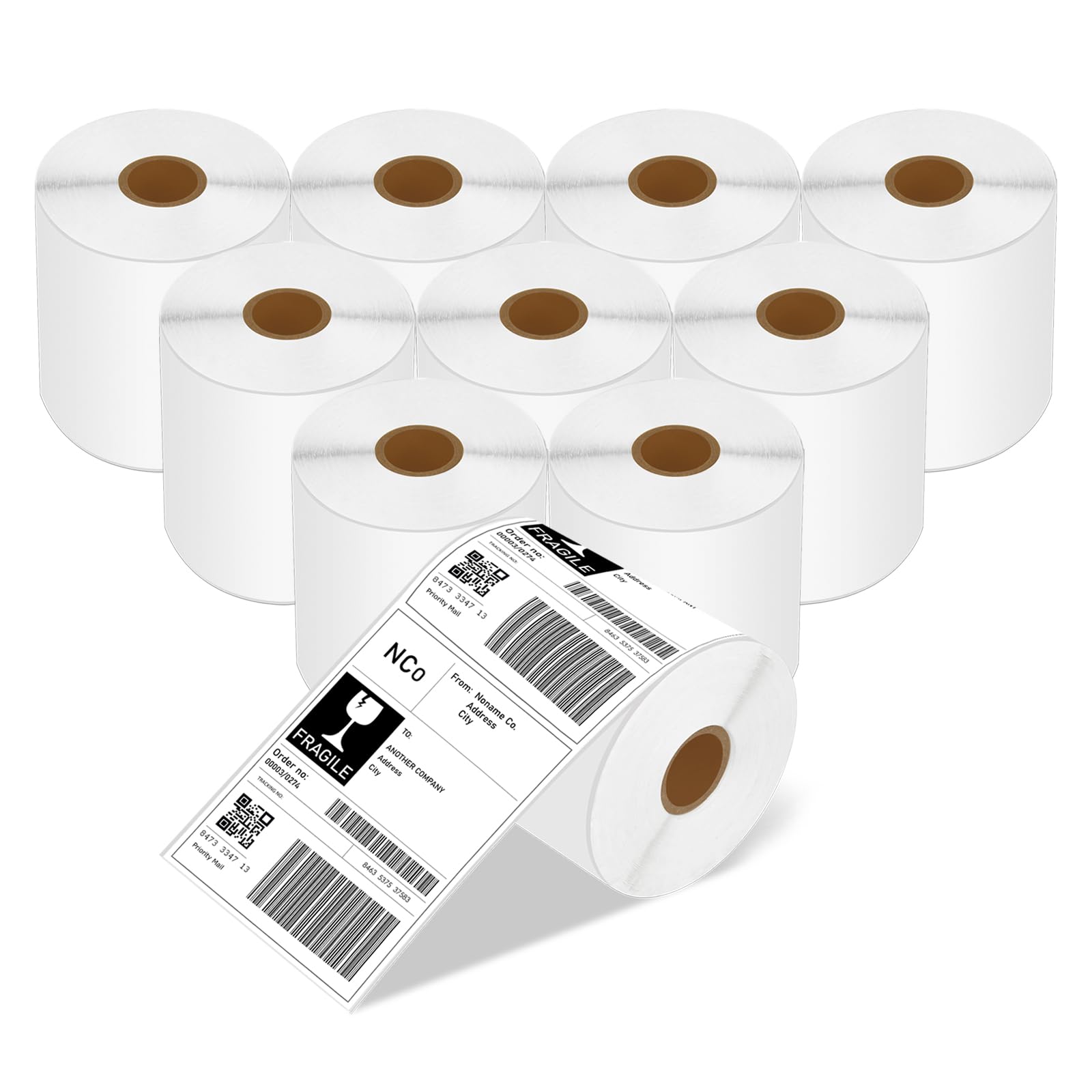 POPOBUY 10 Roll Compatible for Brother RD-S01U2 Labels 4'' x 140ft Continuous Standard Thermal Shipping Address Labels for Zebra and Brother ptouch TD