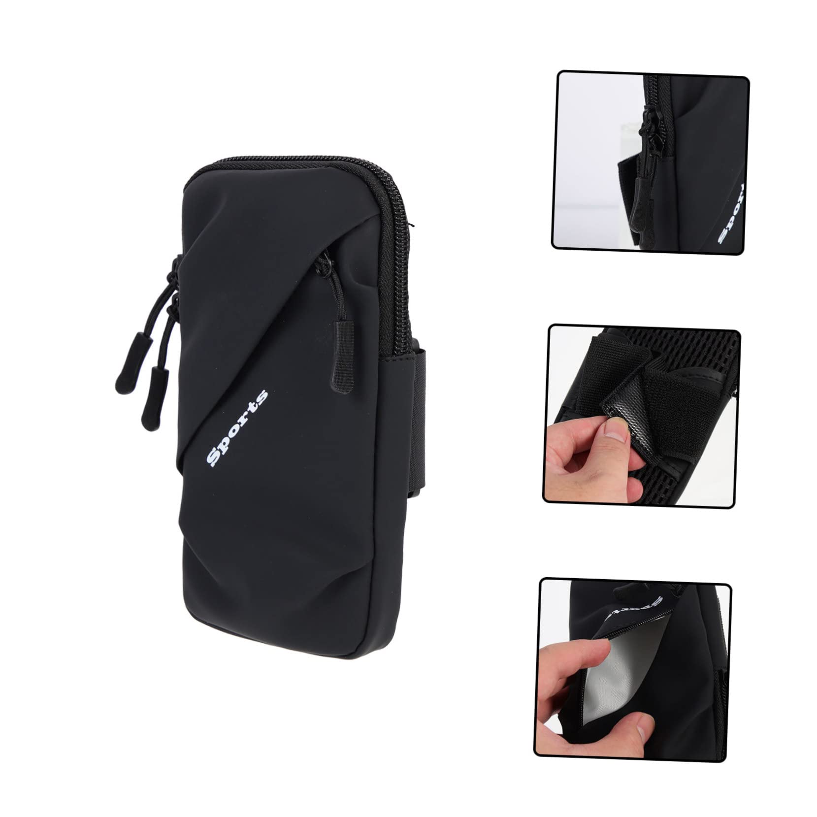 Gadpiparty 4 Pz borsa da braccio copertura impermeabile per braccio custodia telefono impermeabile manicotto del telefono del braccio porta cellulare per correre supporto telefono bici Black