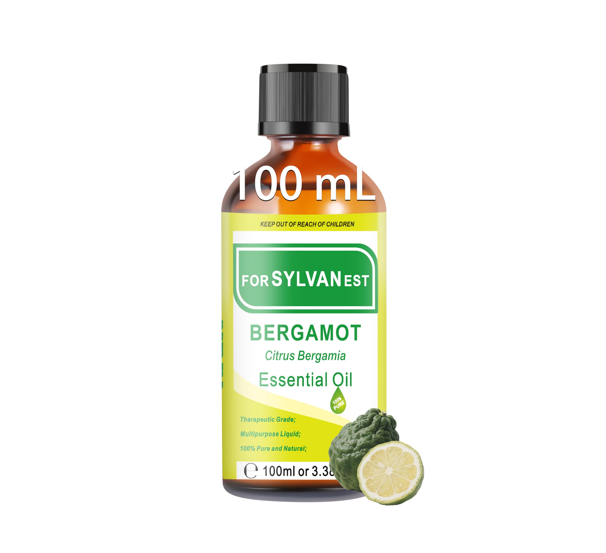 Olejek eteryczny z bergamotki 118 ml - 4 uncje, ekstrakt ze skórki tłoczony na zimno, do dyfuzora aromaterapeutycznego