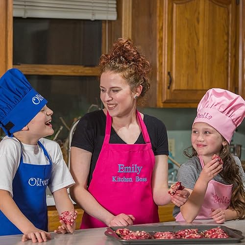 Miniatura 5 de Bordado personalizado fabricado en los Estados Unidos  Añade un nombre para niño delantal y sombrero  Tallas para niños pequeños y niños