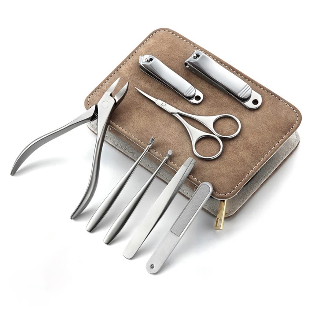 Juego de Cortaúñas Kit Clipper del de la uña Conjunto de clipper Uñas Regalo de 8 piezas Alicates de nariz de aguja de 8 piezas Acero inoxidable Adecuado for hombres y mujeres viajar a casa Set de Man