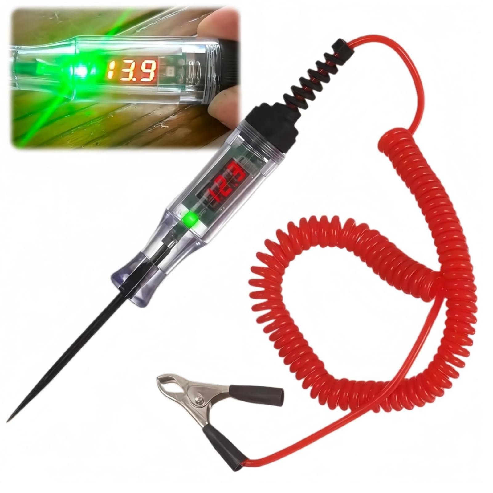 Car Circuit Tester,Voltage Tester Pen,Fuse Tes-Ter,Automotive Circuit Test-Er,Electric Te-Ster Screwdriver,Test Light For Vehicle,Automatic Voltage Test-Er With Light,With Digital Test Flashlight