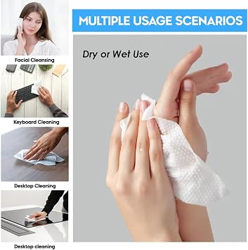100 Pcs-Disposable Face Towels, Disposable wipe,Facial Cleansing Cloths & Towelettes,Disposable Cleansing Towels,Remover Dry Wipes, Ultra Soft,Soft & Skin Friendly Face Towelettes Disposable