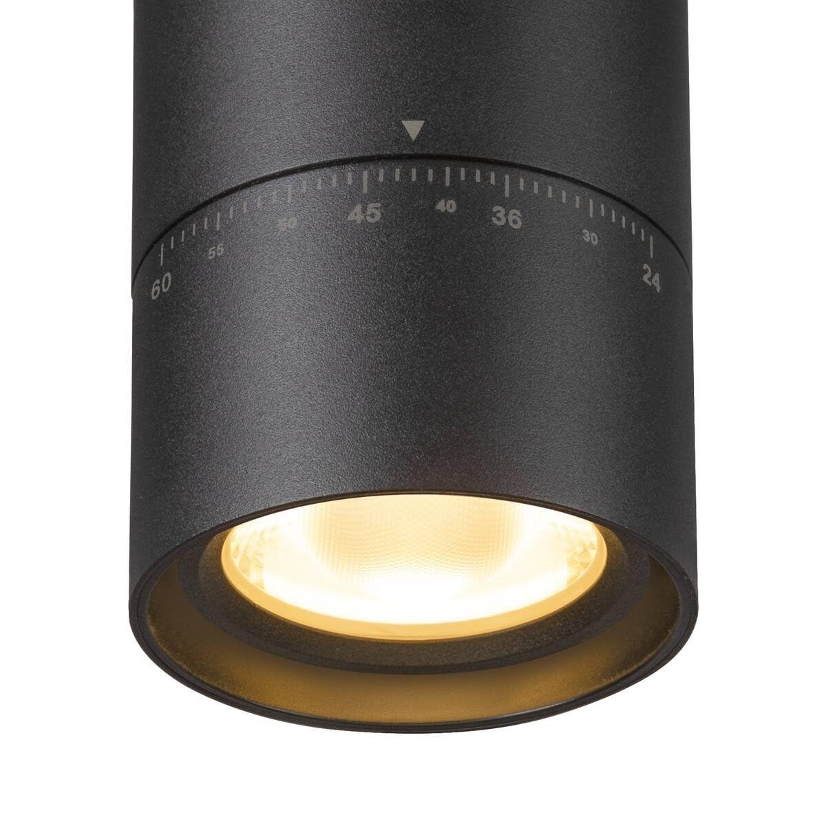 Qub - Kit d'éclairage de rail Zoom LED - Noir, 2 mètres, 4 spots, 3 phases - Luminosité réglable 20/25/30W et couleurs de lumière de la lumière chaude à la lumière du jour (2700K, 3000K et 4000K)