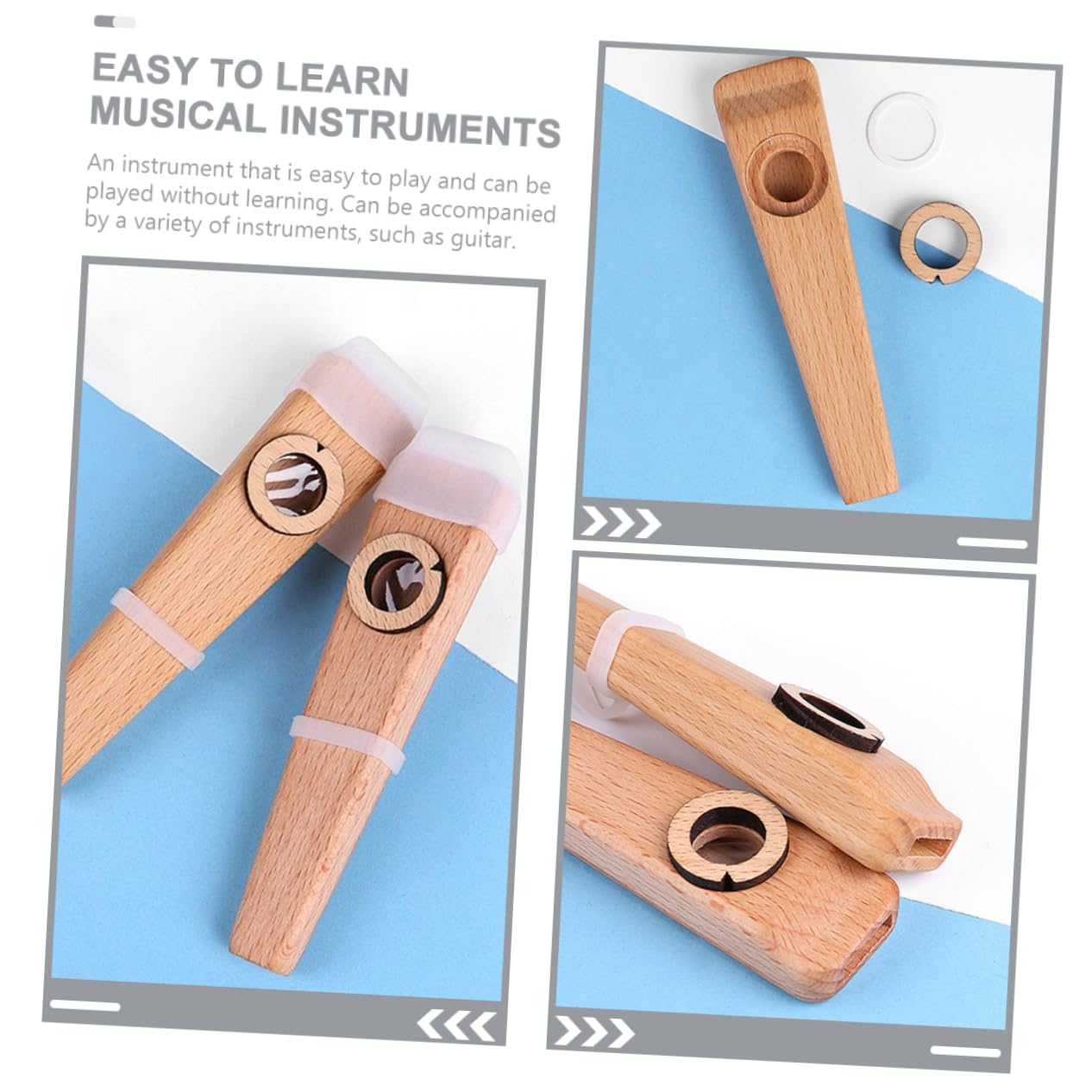 SUPVOX Flauto in Legno Strumento Musicale Kazoo Facile Da Imparare Per Principianti e Amanti Della Musica Compatibile Ukulele e Chitarra Portatile Per Attività All Aperto