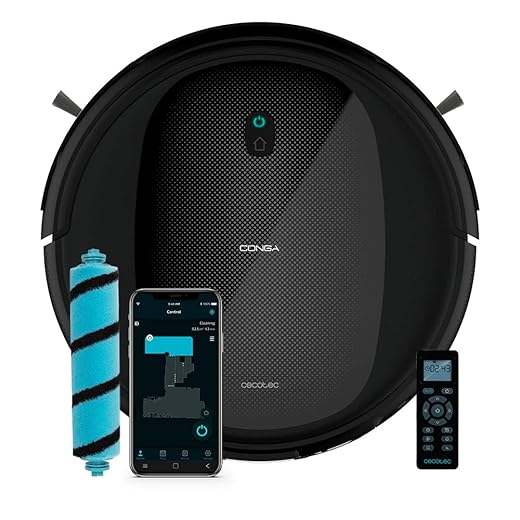 Cecotec Robot Aspirador y Friegasuelos con Base de Autovaciado Conga 2290 Ultra Home T. Tecnología Gyro, Incluye Base de Autovaciado, App Control, 2 Cepillos, 2100 Pa, 160 min Autonomía
