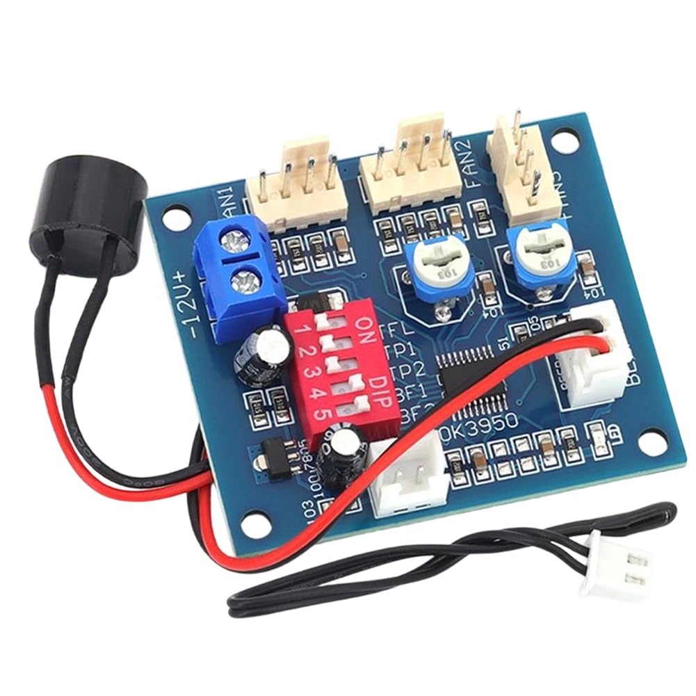 UDSKNV[KSL PWM DC 12V 5A PC CPU Fan Speed Controller with Integrated Temperature Probe-Stylus Support Stlxy