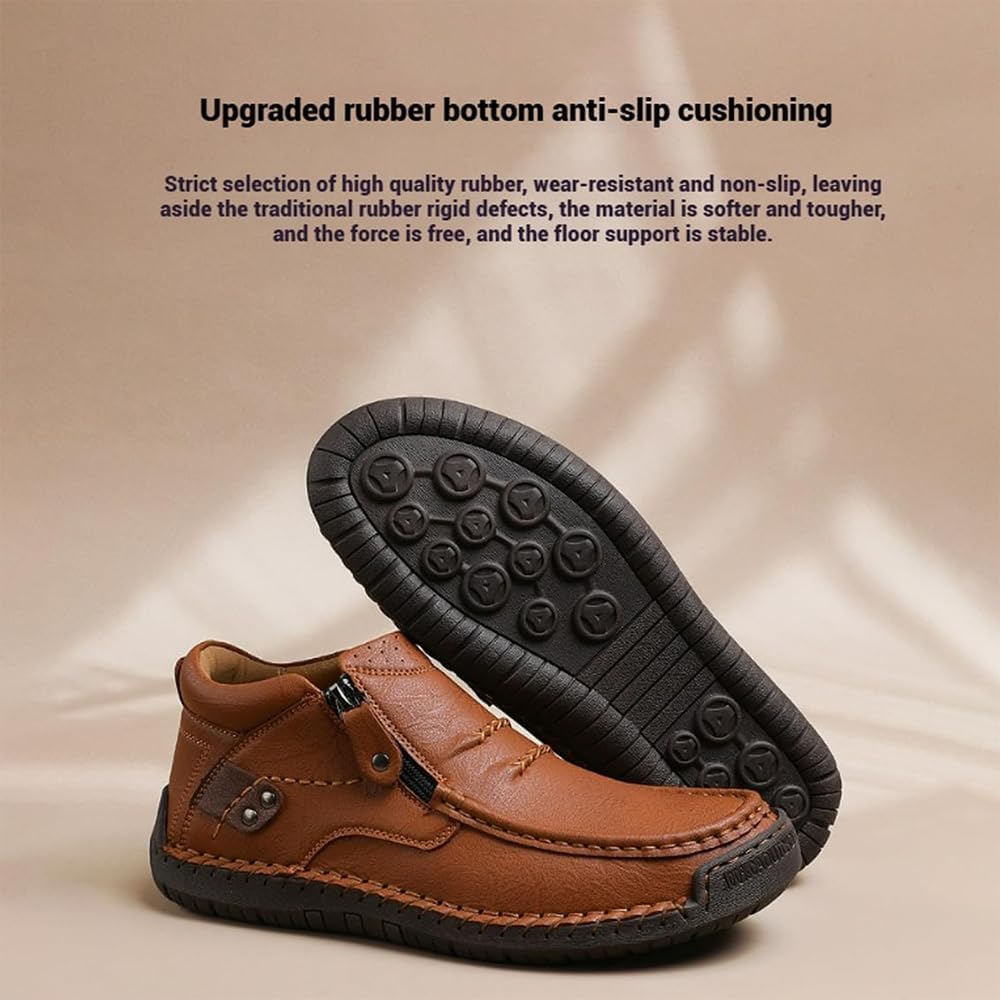 Driving Boots Men, Men’s Handmade Premium Leather Slip-On Driving Boots Travel & Outdoor