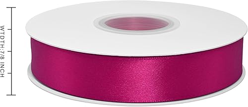 Miniatura 509 de Cinta de satén rosa polvoriento de doble cara de 1/4 pulgadas x 50 yardas, cintas de poliéster polvorientas para envolver regalos, cinta de tela