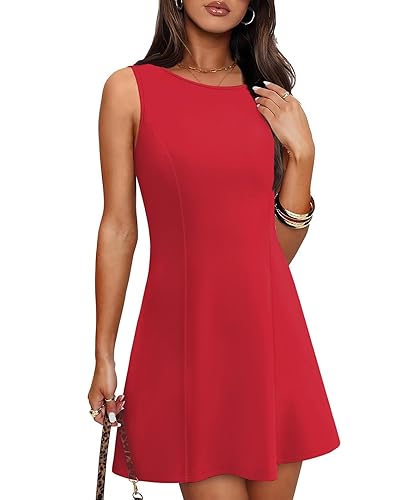 Women's Boat Neck Mini Dress Summer Spring 2026 Fashion Sleeveless