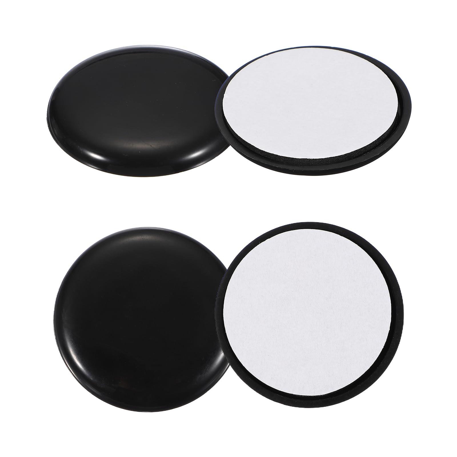 sourcing map 4 Pcs Plastic Furniture Sliders 2" Self-Adhesive Round Furniture Leg Protectors, Table Chairs Foot Cups Sliders Reusable Furnishing Movers for Carpet, Black