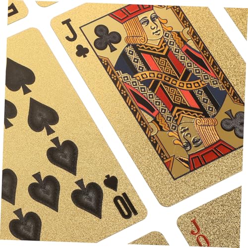 Supvox Goldfolie Pokerkarten Karten Spiel für Party Freizeit Unterhaltung Poker Kartenspiel Tisch Zubehör – Bild 4