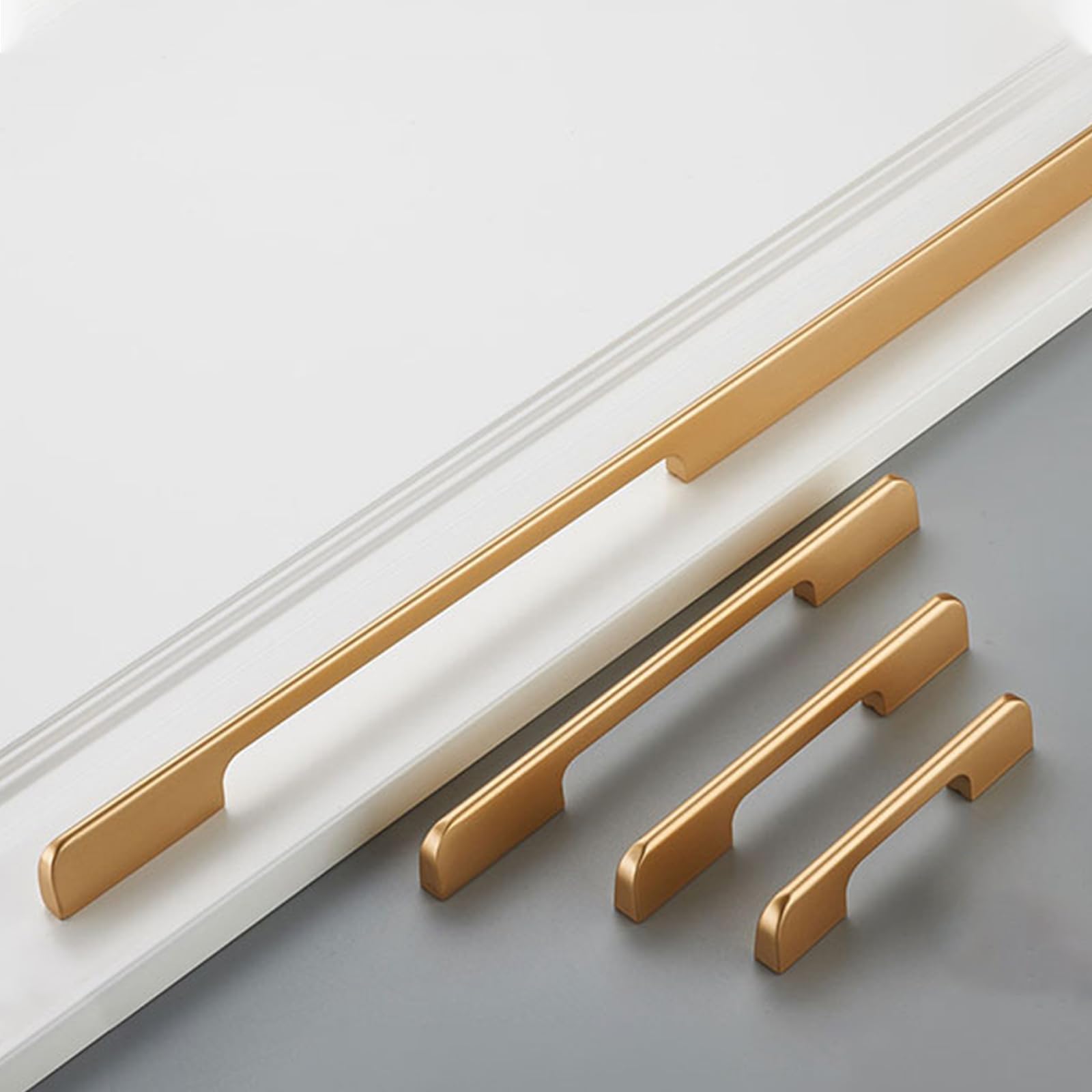 Griffe für Schränke Gold Lang,2 Griffe Küche Modern Massive Aluminium | Eloxierte Oberfläche Bügelgriff Lochzentren: 96 - 960 mm Schubladengriff für Schublade Küche Badezimmer 960mm/37.8in