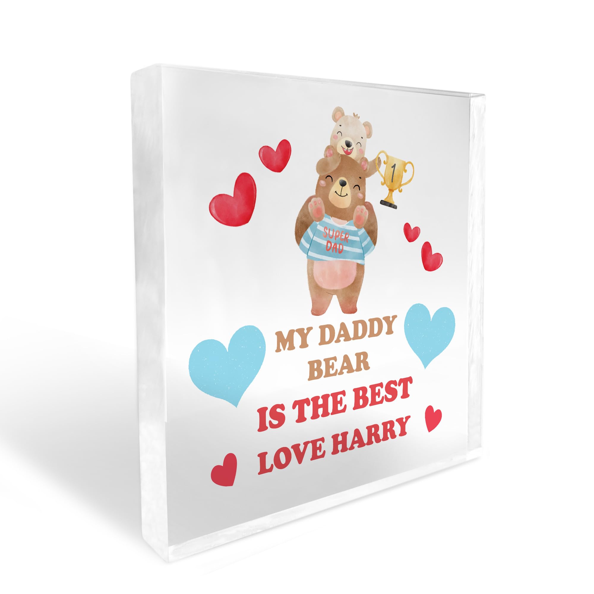 Red Ocean Gift For Daddy From Son Daughter Personalised Block Daddy Christmas Birthday Gift Novelty Gift For Daddy