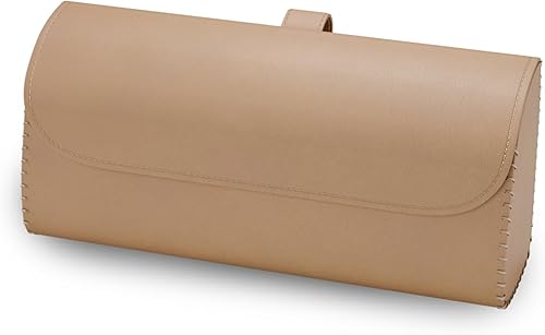 ROSON Soporte para lentes de sol para visera de automóvil, funda organizadora de cuero para lentes de sol, hecha a mano, universal, accesorios para