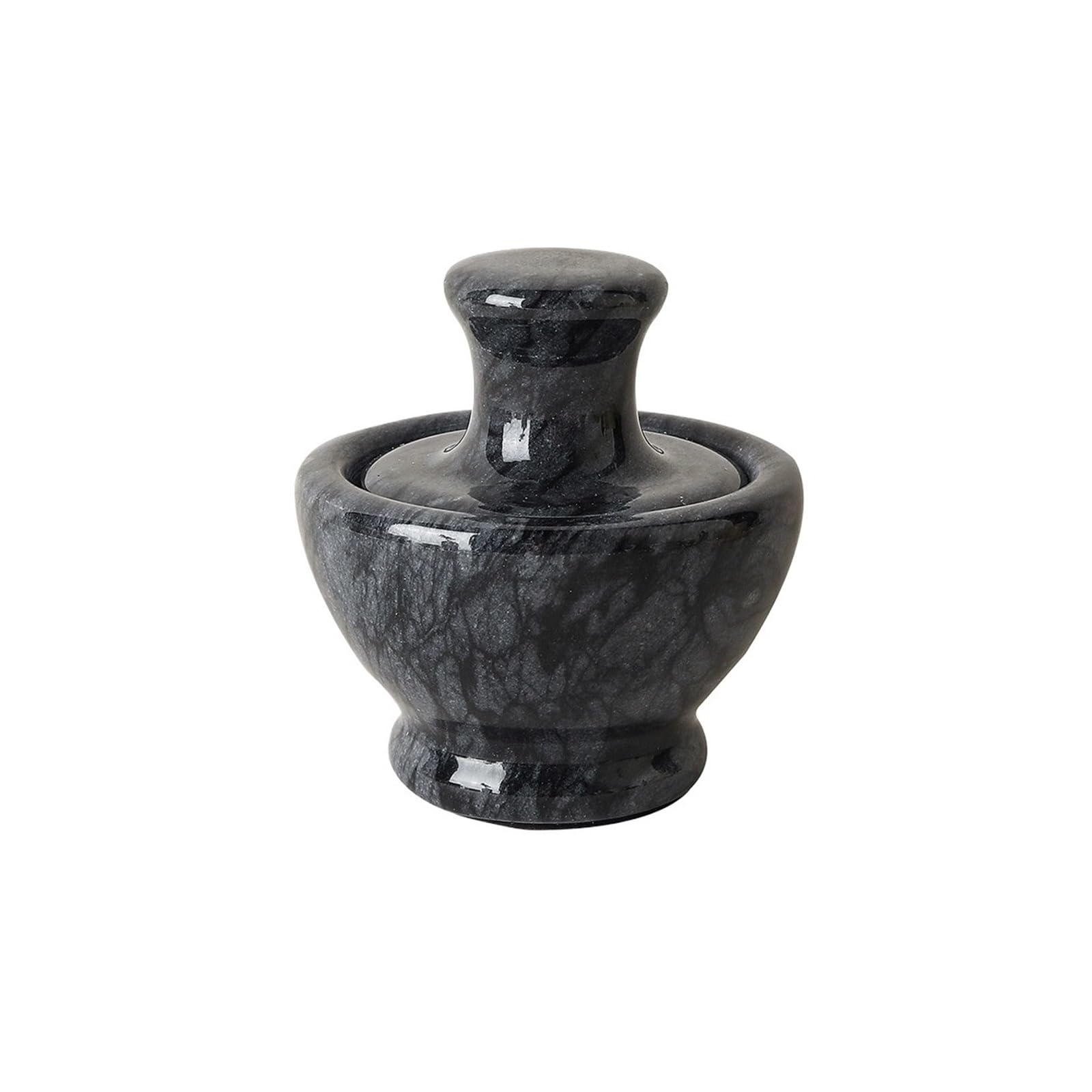 Mörser- und Stößel-Marmor-Set for Gewürze, Pestos, Pasten, Guacamole-Schüssel(Schwarz)