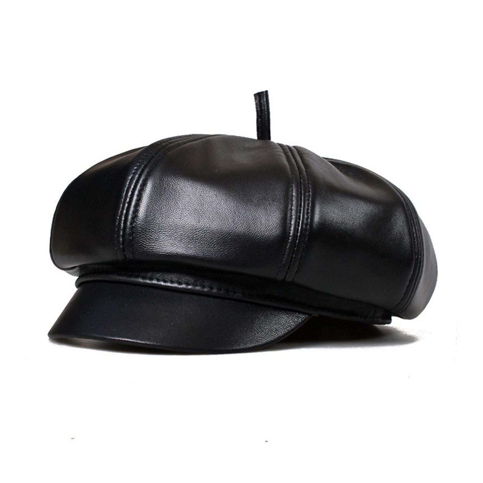 Sp-ring prawdziwy skórzany czapka newsboya ośmiokątna Unisex Cap Hat Damskie kapelusze