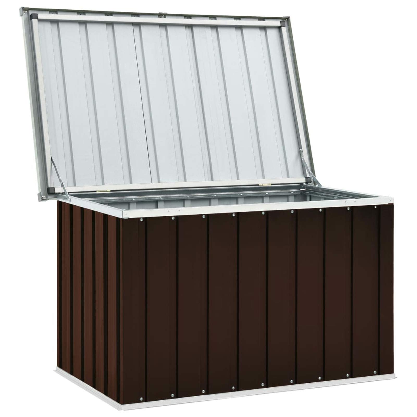 Festnight Boîte de Rangement de Jardin Coffre de Rangement Extérieur Marron 109x67x65 cm