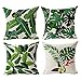 Housse De Coussin,4 Pcs Coussin Tropicaux Feuilles Vertes Fleur Feuilles Tropicales Plantes Fleurs Housse De Coussin Imprimés Housse De Coussin Carrée Décoratif à La Maison Pour Canapé/Salon /Cuisine