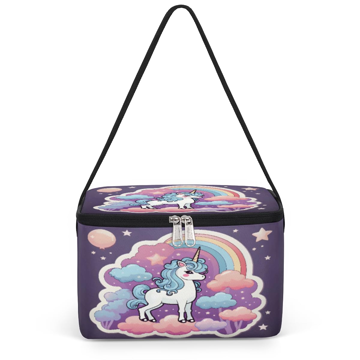 GzLeyigou Unicorn Cloud Lunch Bags for Women Men 9 Cans, Hot & Cold Food Delivery Bag Insulated Grocery Bag Insulated Lunch Box Animal Unicorn Cooler Bag for Office Work Picnic Beach