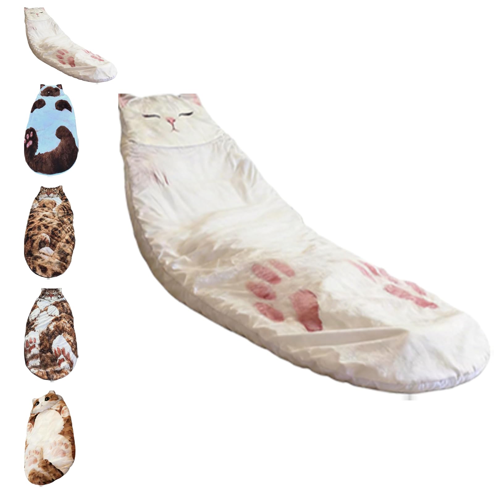 Cat Sleeping Bag, Animal Sleeping Bags For Adults, Plush Adorable Cat Envelope Sleeping Bag For Human Camping, Washable Warm Blanket