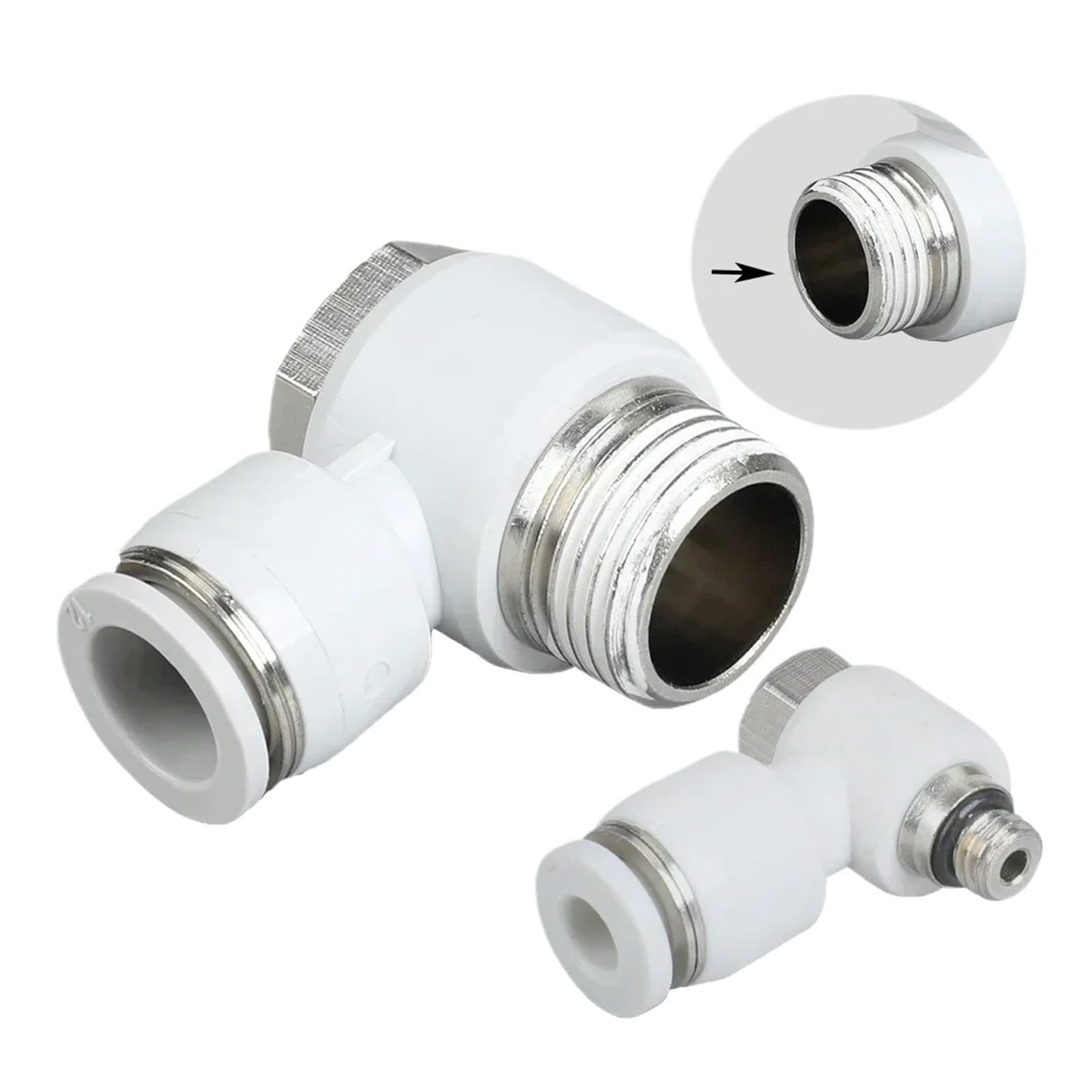 10 Uds. Conexión giratoria de tornillo neumático 4mm manguera de compresor de aire accesorios rápidos tubería 8mm conector de instalación de tuberías 6mm 12mm 10mm(10MM (Hose O.D.),BSP1-2Inch - 10pcs)