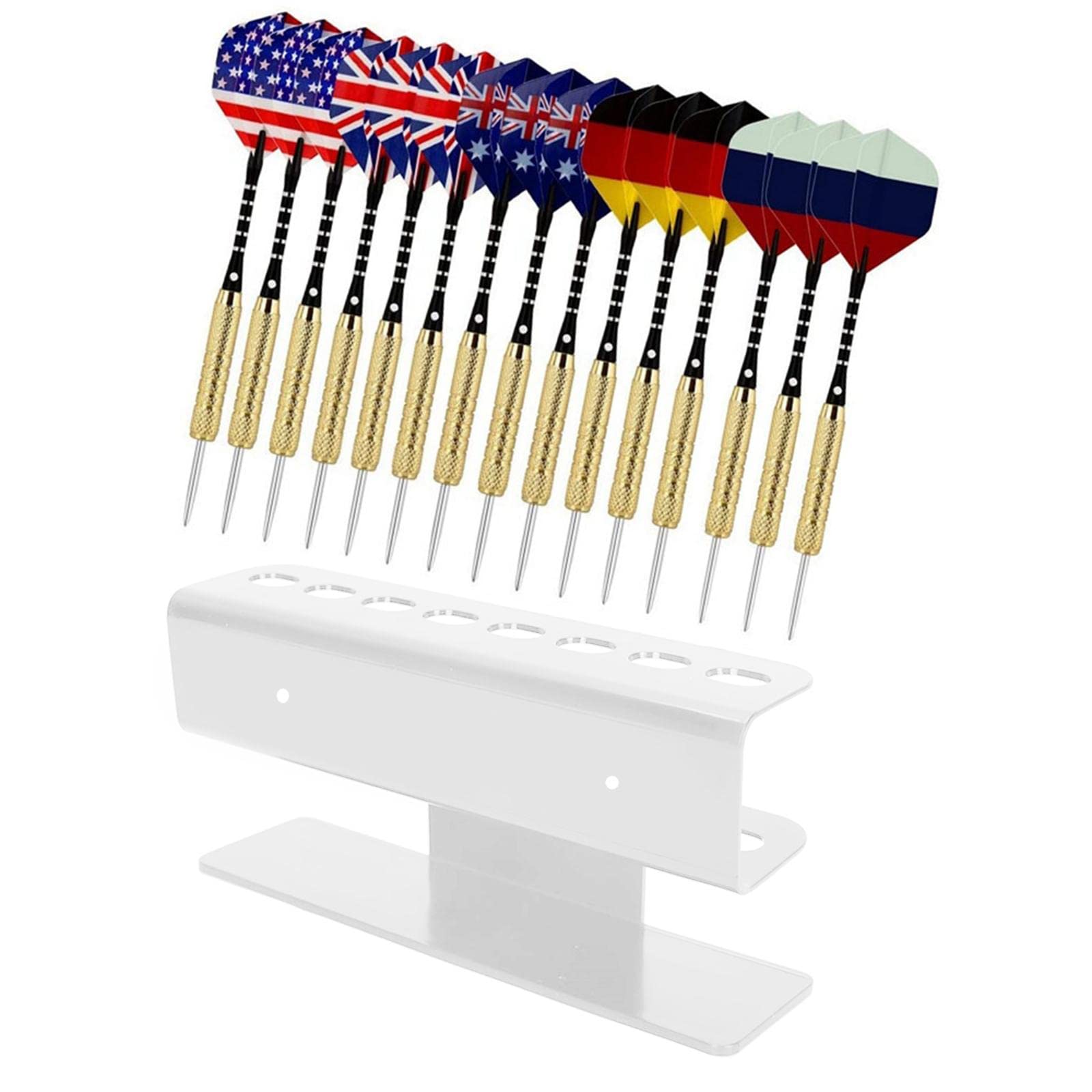 Dart-Halter, Dartständer, für 8 Dartpfeile mit Stahl/weicher Spitze, für Zuhause, Bar, Pub, Weiß, 5er-Set