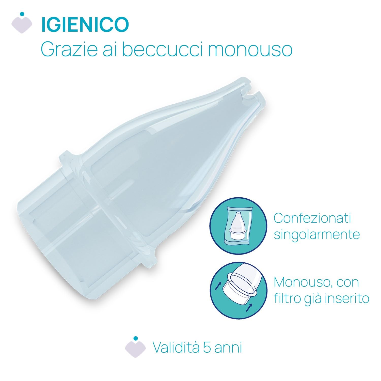 Chicco PhysioClean Kit Aspiratore Nasale Neonato 0m+, Soluzione Igiene Nasale, Forma Ergonomica Antiscivolo, Beccucci Morbidi e Flessibili, Include Filtro Assorbente e Pratica Bustina Richiudibile