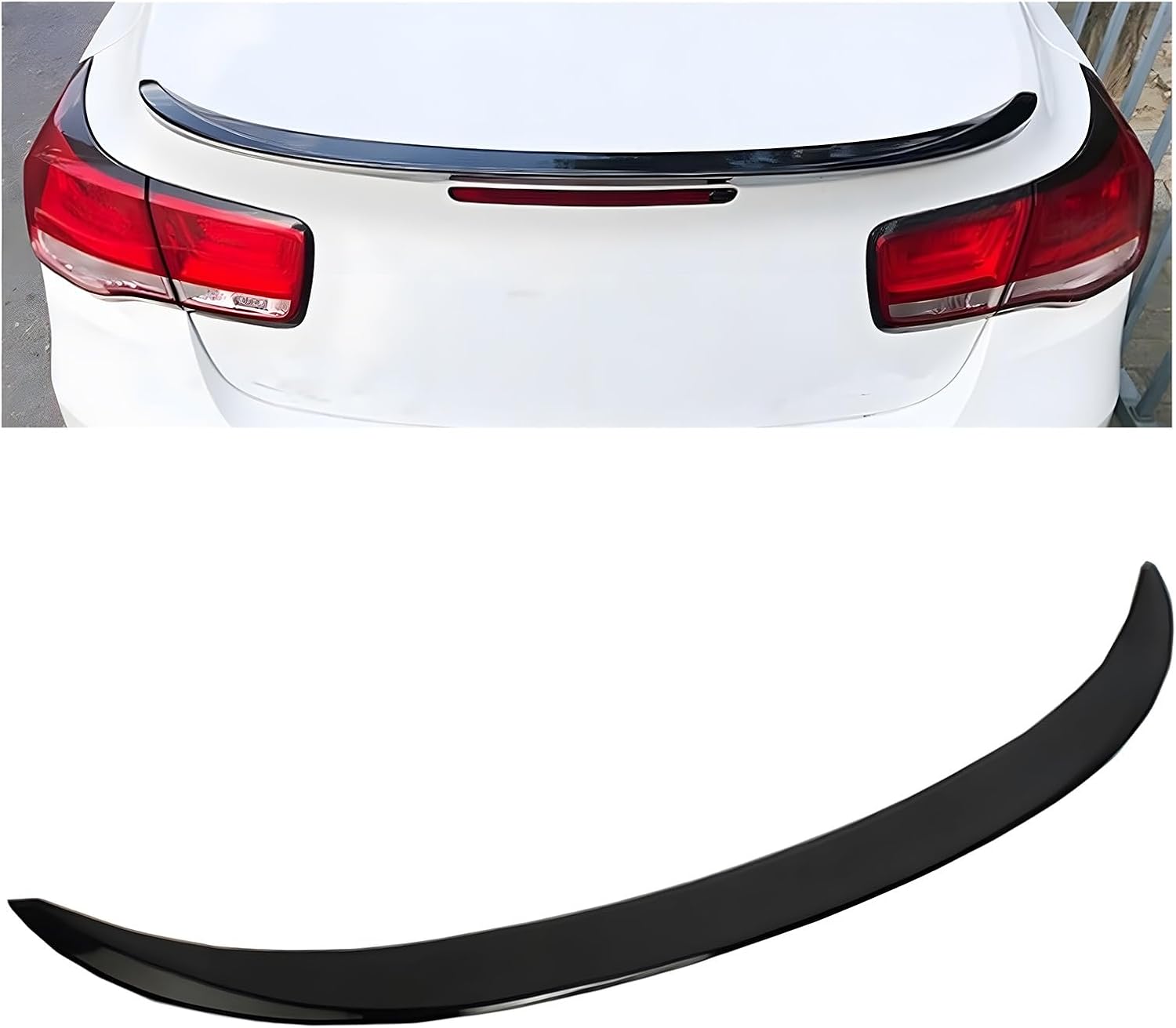Glossy Black Rear Lip Spoiler, Compatible with Chevrolet Malibu 2013-2015, Rear Spoiler Body Kit Splitter Diffuser Tail Wing